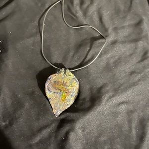 Murano leaf pendant